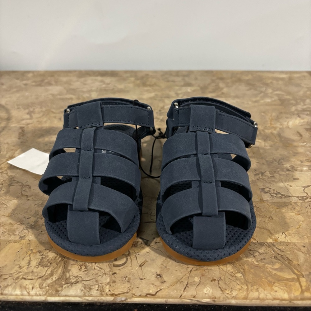 Toddler Boys Sol Borne Navy Blue Fisherman Sandals